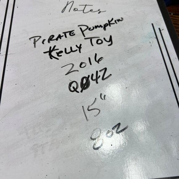 Kelly Toy Pirate Skeleton Plush Toy 2016 Orange Black Eye Patch Stuffed Animal - Picture 10 of 10